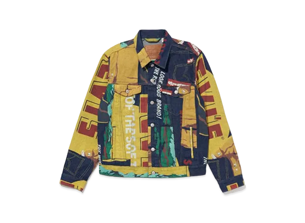 LEVI'S 150th Anniversary Banner Print Model Limited Edition Trucker Jacket "Dark Indigo"