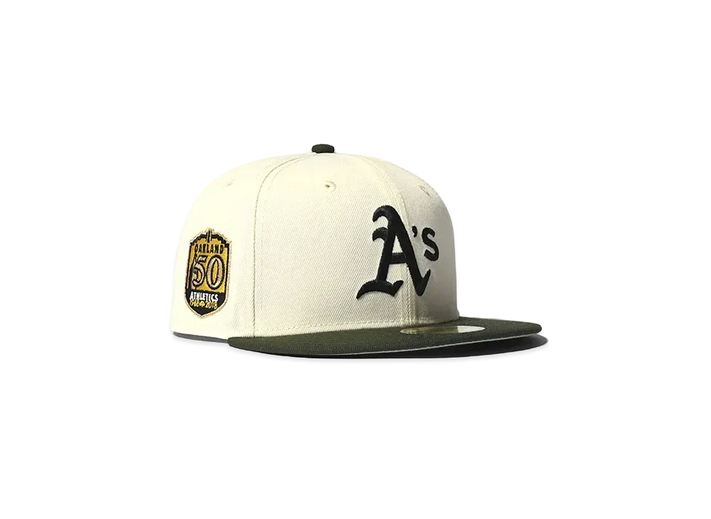 ニューエラ オークランド アスレチックス 50th ANV "クロームxミリタリー グリーン"