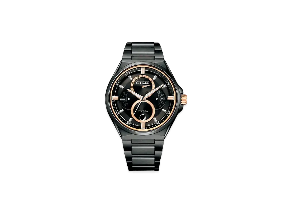 CITIZEN ATTESA ACT Line Black Titanium Series/Triple Calendar Moon Phase BU0065-64E