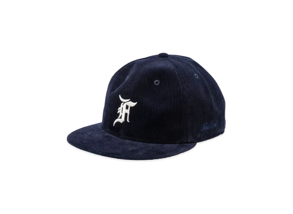 NEW ERA x FEAR OF GOD ESSENTIALS 59Fifty Corduroy F Logo Walnut Kelly Green Undervisor "Navy"
