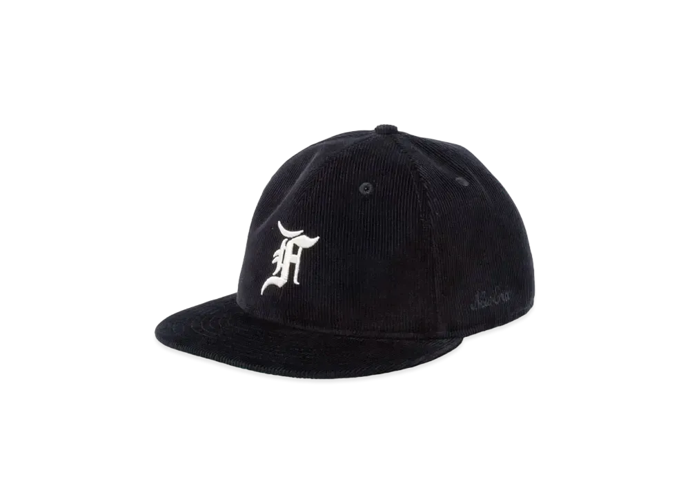 NEW ERA x FEAR OF GOD ESSENTIALS 59Fifty Corduroy F Logo Walnut Kelly Green Undervisor "Black"