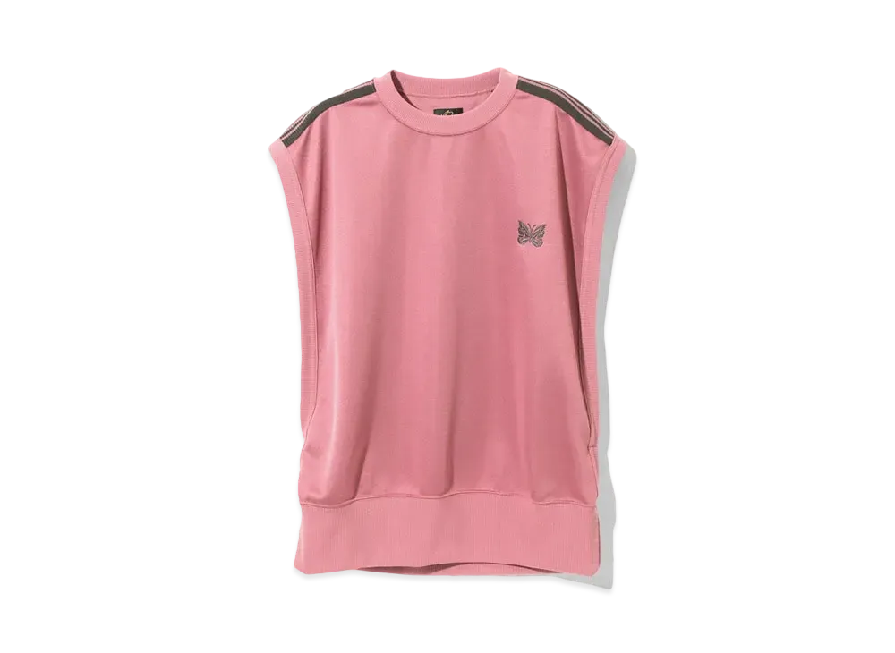 Needles for NEPENTHES WOMAN Sleeveless Track Tee - Poly Smooth "Smoke Pink"