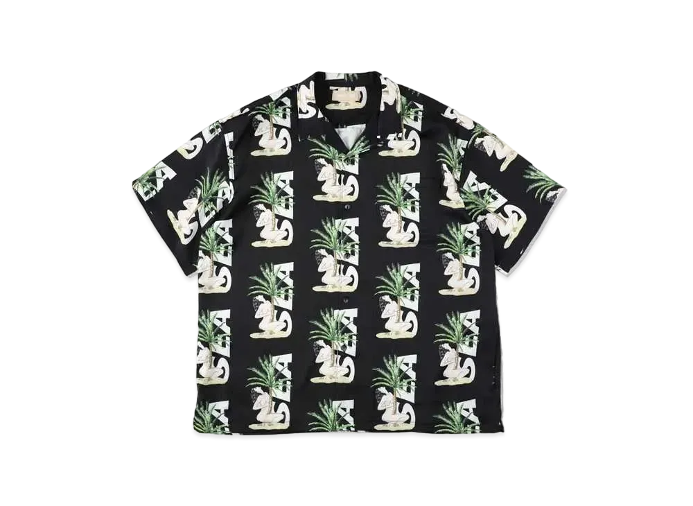 WIND AND SEA x BY ME STAND Aloha Shirt "Black"