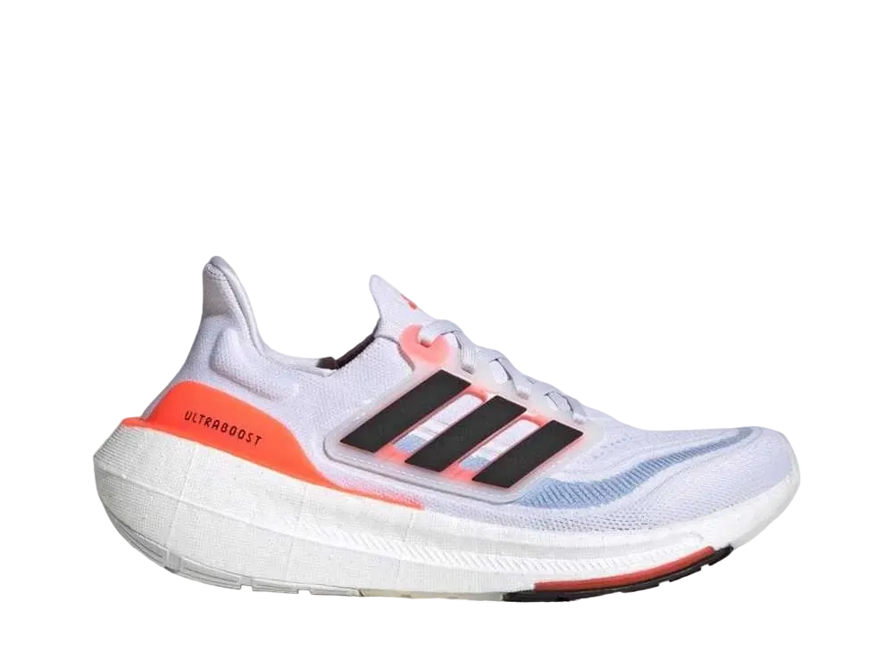 アディダス ウィメンズ ウルトラブーストライト "フットウェアホワイト/コアブラック/ソーラーレッド"
