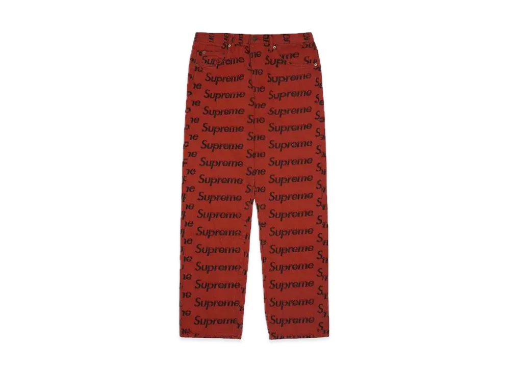 Supreme Frayed Logos Regular Jean "Red"