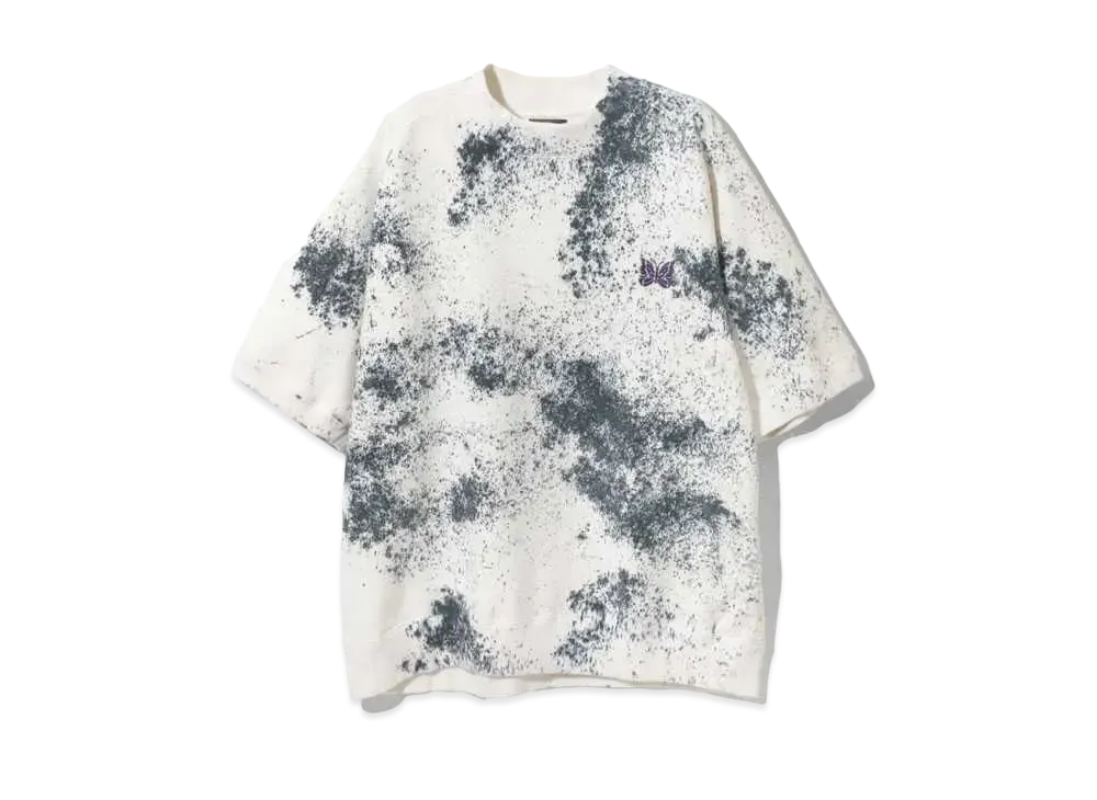 Needles x NOMA t.d. S/S Mock Neck Tee - Splash Paint "White"