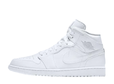 Nike Air Jordan 1 Mid "White/Pure Platinum" (ヒール:JUMPMANロゴあり)