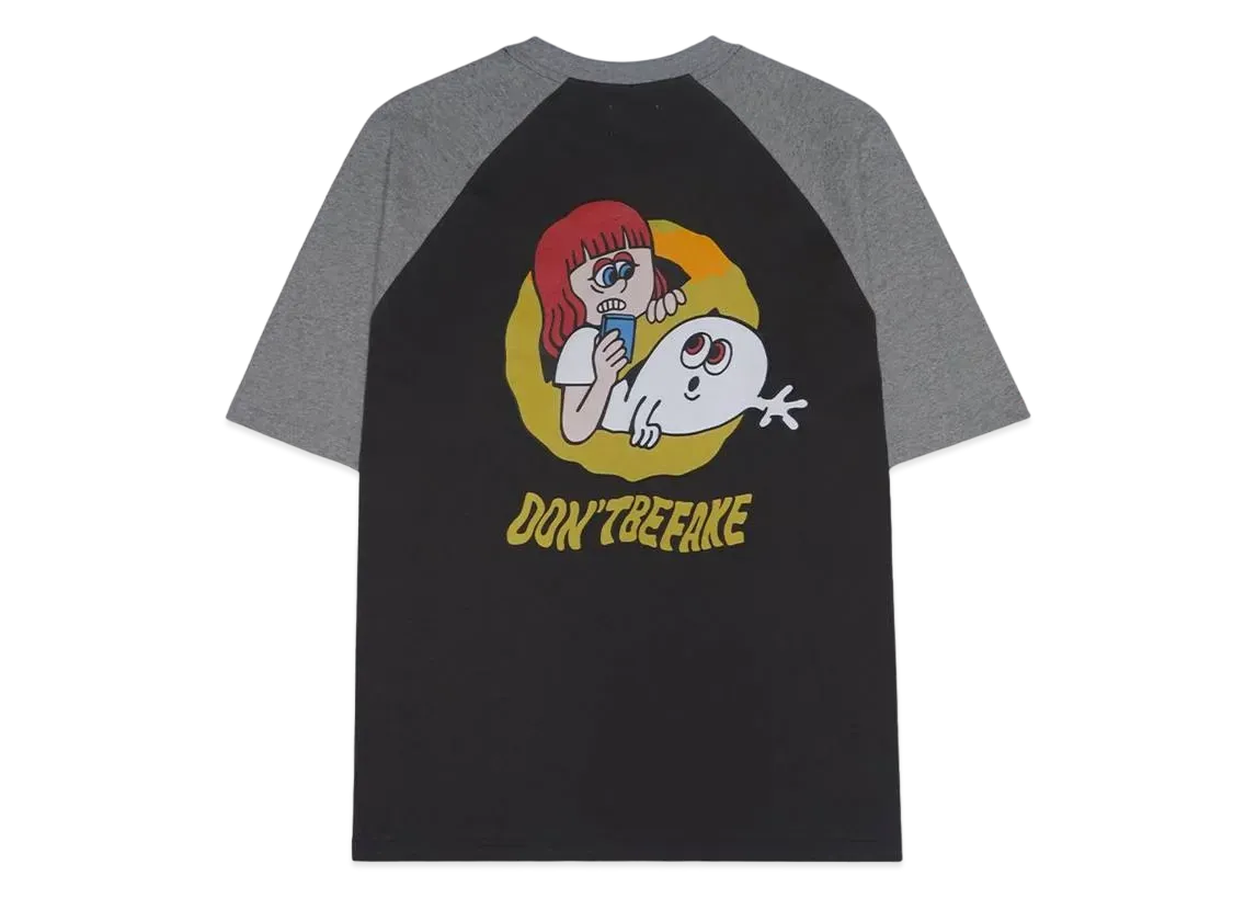 9090 Ghost Raglan Tee "Charcoal / Gray"