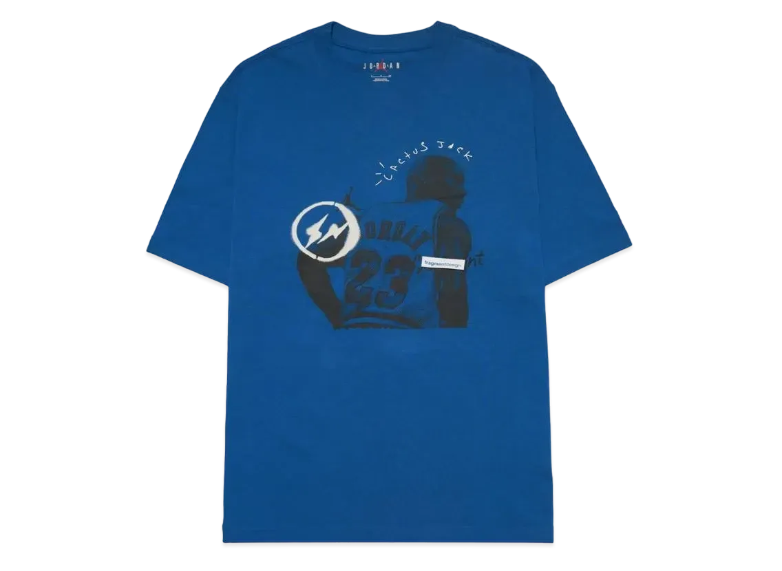 Air Jordan Travis Scott Fragment Tee "Military Blue"