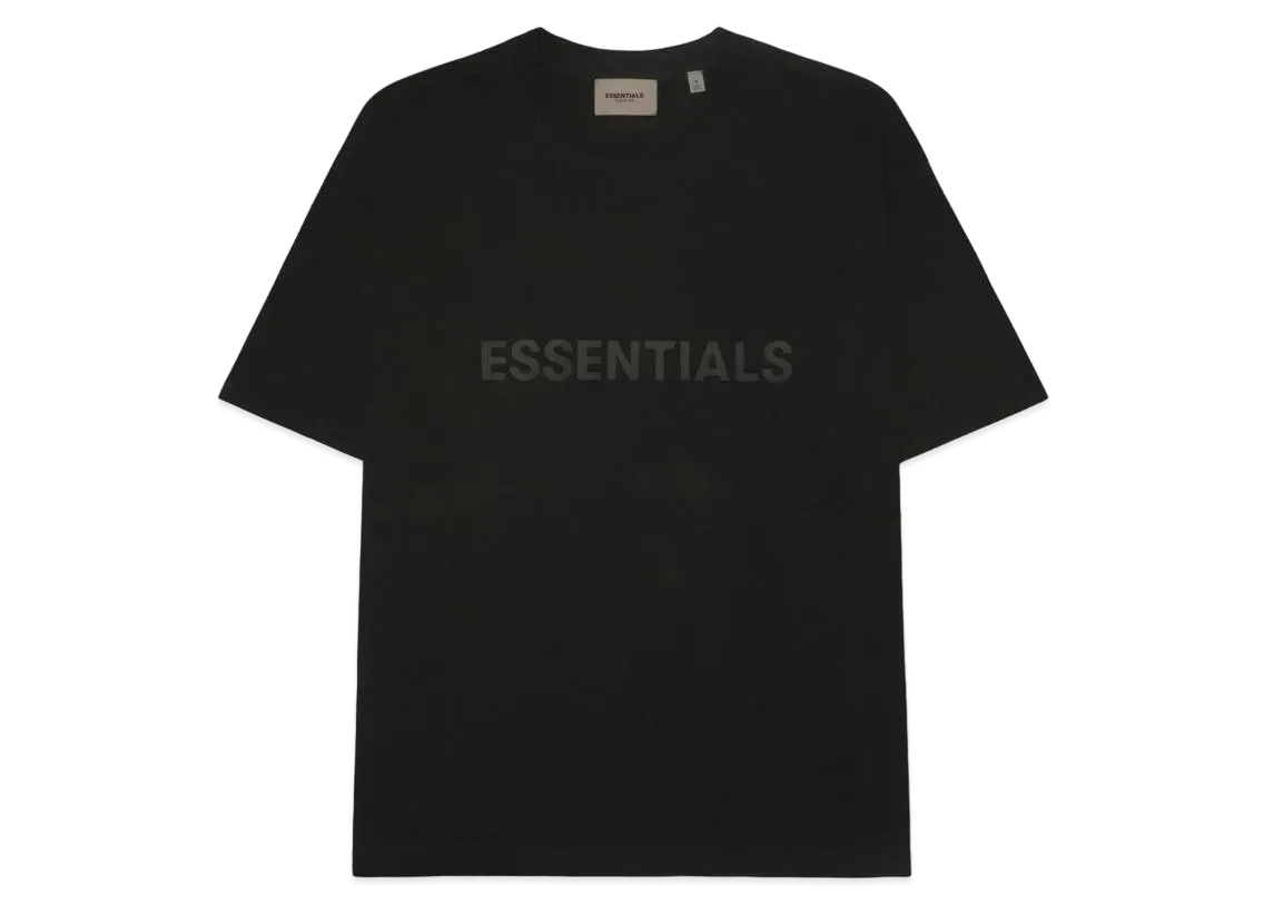 FEAR OF GOD ESSENTIALS 3D Silicon Applique Boxy T-Shirt "Black"