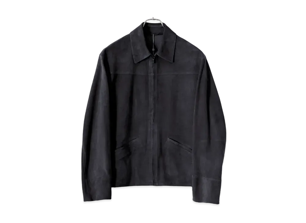 COMOLI Sheepsuede Zip Short Jacket "Navy"