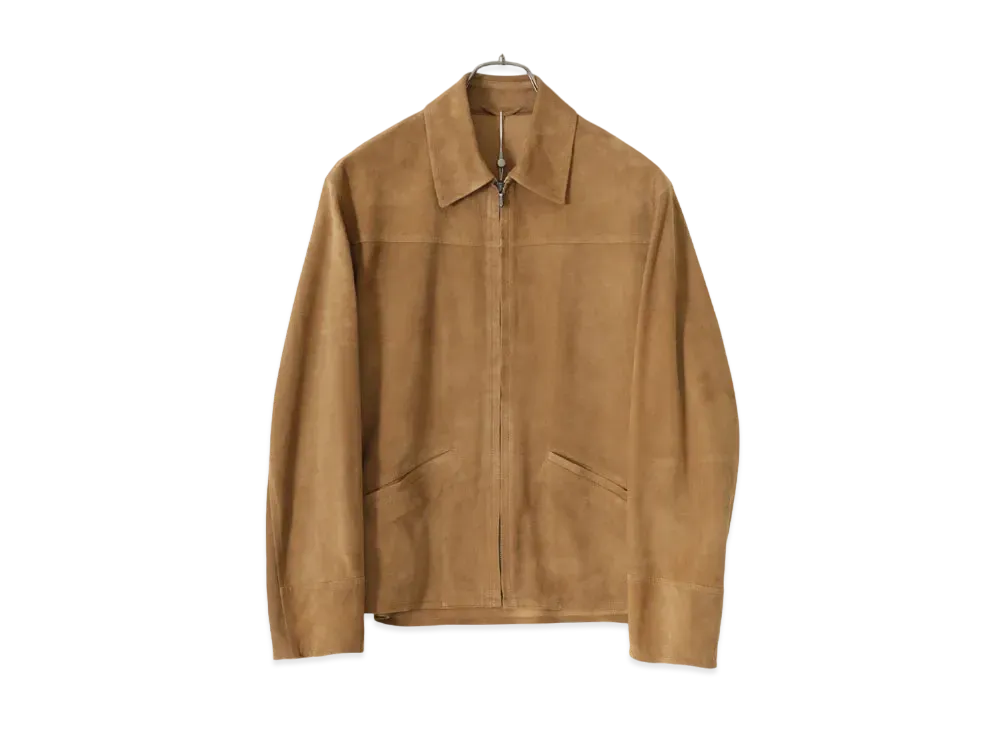 COMOLI Sheepsuede Zip Short Jacket "Beige"