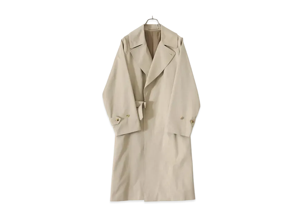COMOLI Cottongaba Tie Locken Coat "Beige"