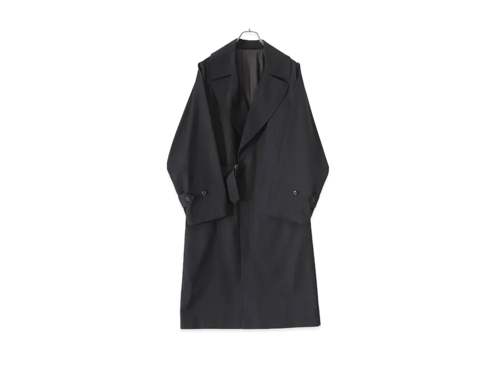 COMOLI Cottongaba Tie Locken Coat "Black"