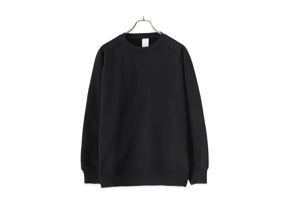 COMOLI Cotton Hanging Fleece Crew Neck "Fade Black"
