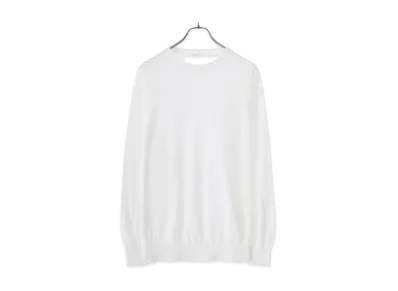 COMOLI 18G Crew Neck Knit "White"
