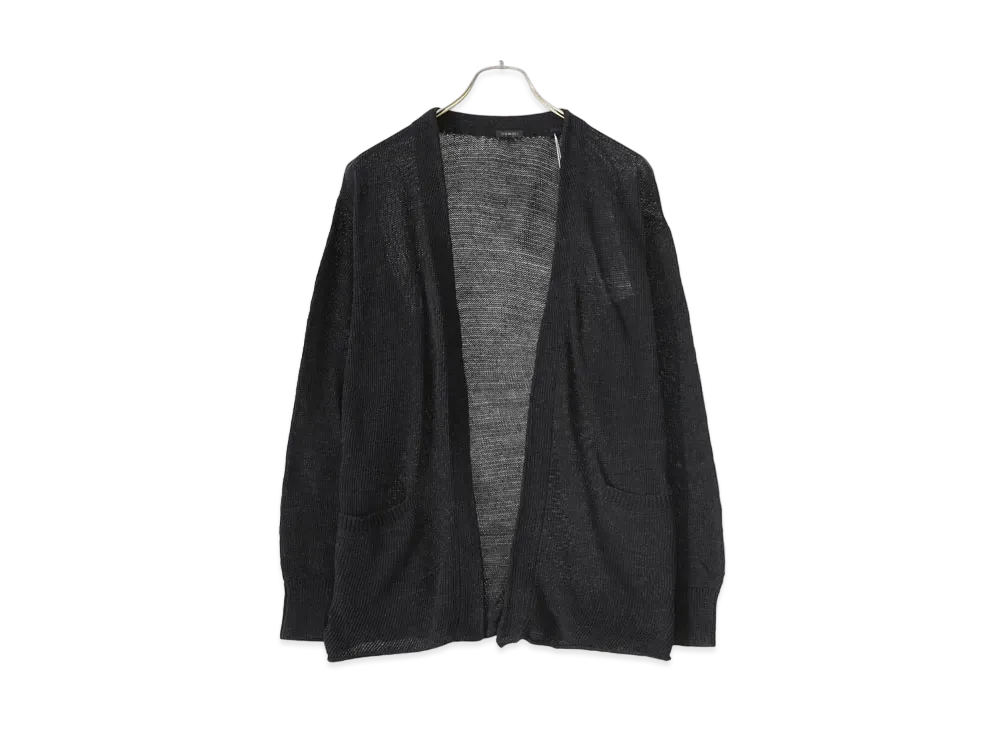 COMOLI 7G Cotton Knit Cardigan "Black"