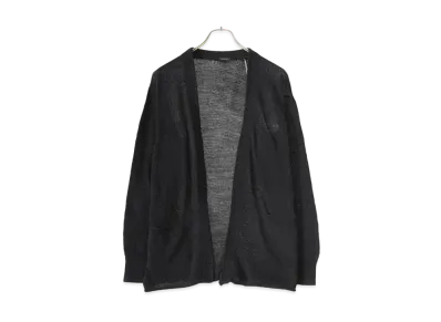 COMOLI 7G Cotton Knit Cardigan "Black"