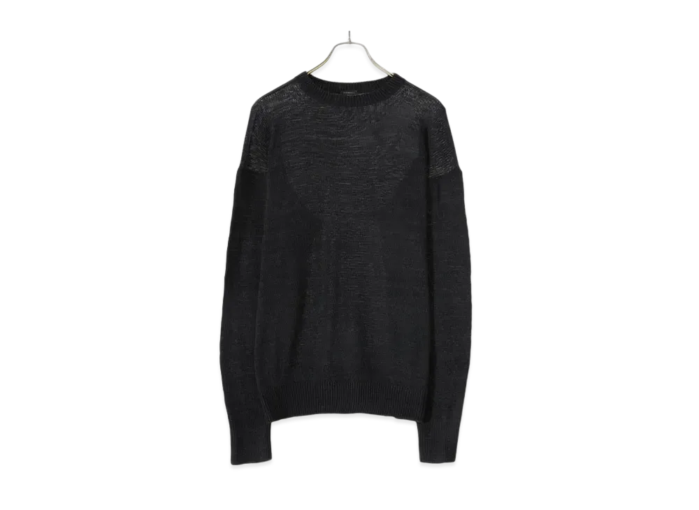 COMOLI 7G Cotton Gandhi Knit "Black"