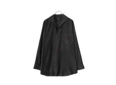 COMOLI Silk Flannel Skipper Shirt "Navy"