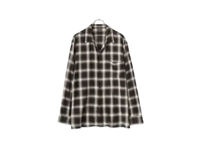 COMOLI Rayon Check Open Collar Shirt "Check"