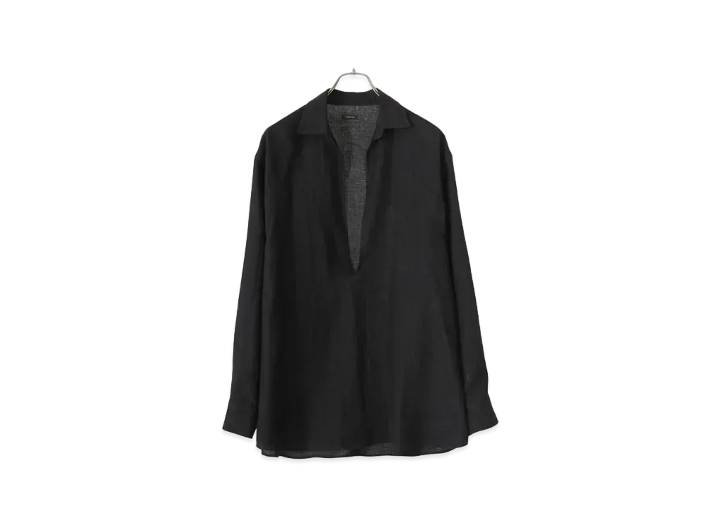 COMOLI Canapa Pullover Shirt "Black"
