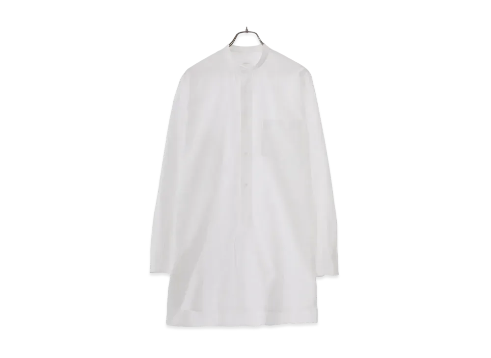 COMOLI Band Collar Shirt "White"