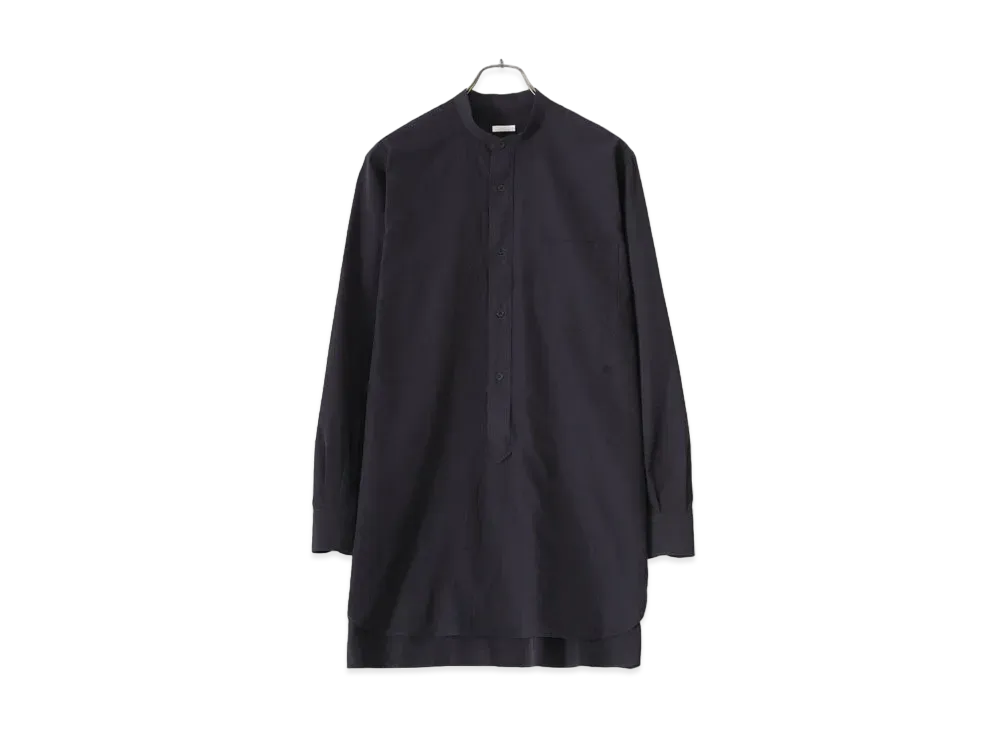 COMOLI Band Collar Shirt "Navy"