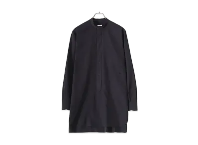 COMOLI Band Collar Shirt "Navy"