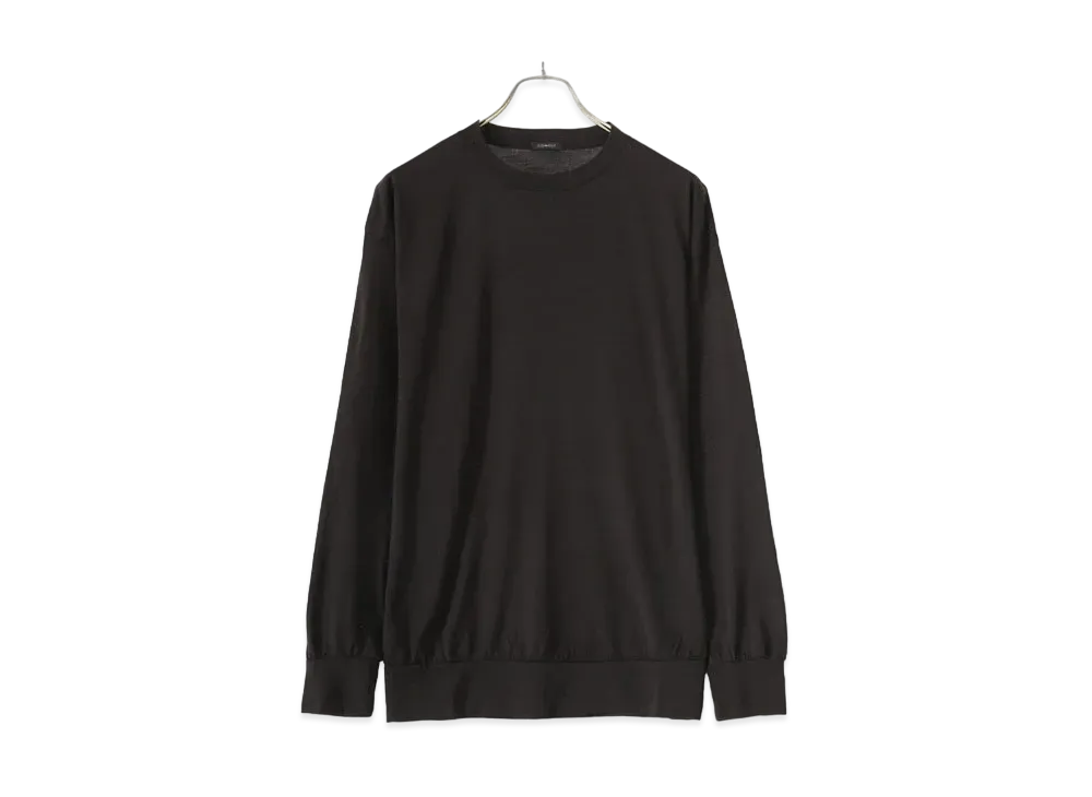 COMOLI Summer Wool Long Sleeve Crew "Brown"