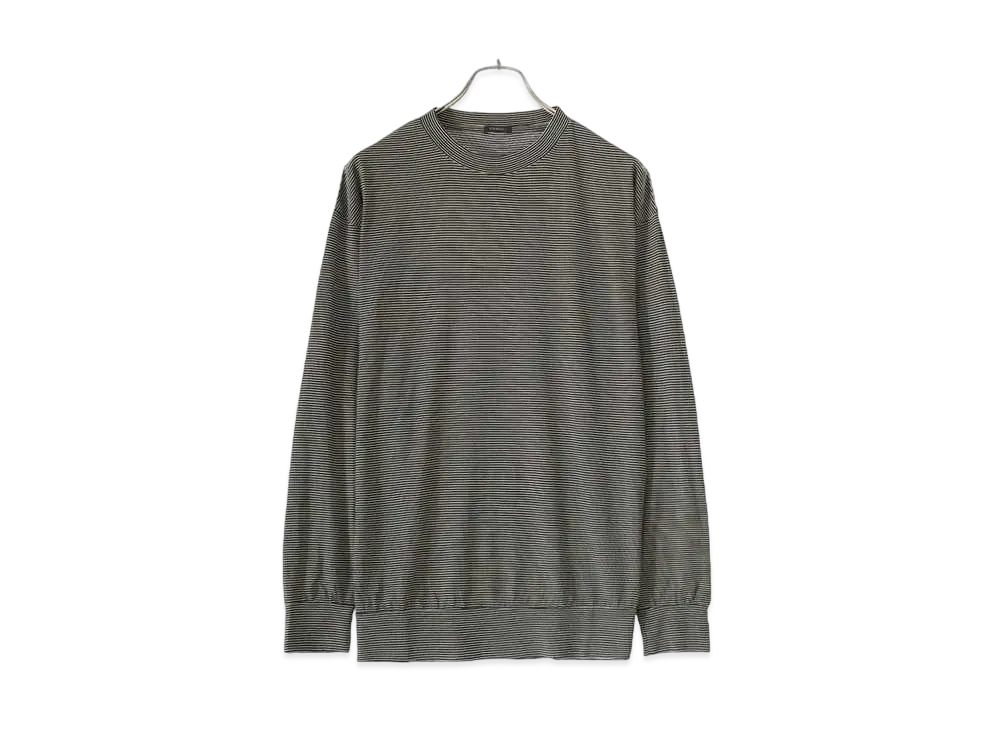 COMOLI Summer Wool Long Sleeve Crew "Border"