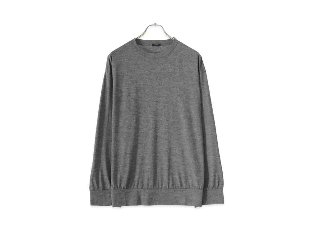 COMOLI Summer Wool Long Sleeve Crew "Gray"