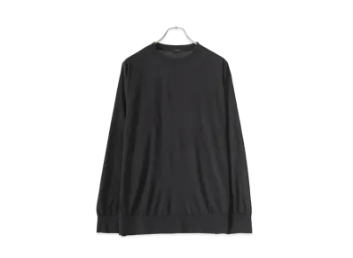 COMOLI Summer Wool Long Sleeve Crew "Charcoal"