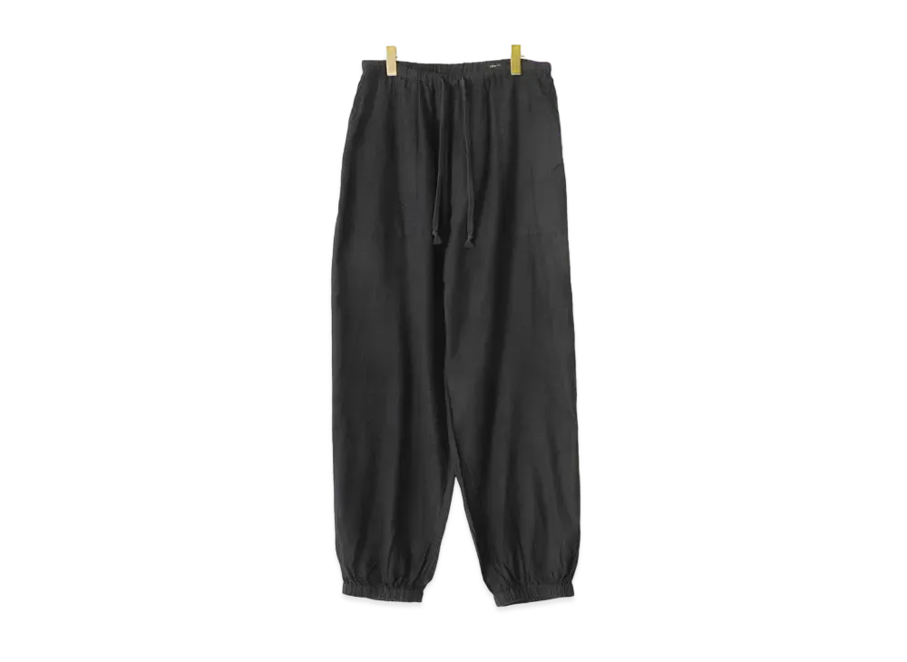 COMOLI Silk Nell Drawstring Pants "Navy"
