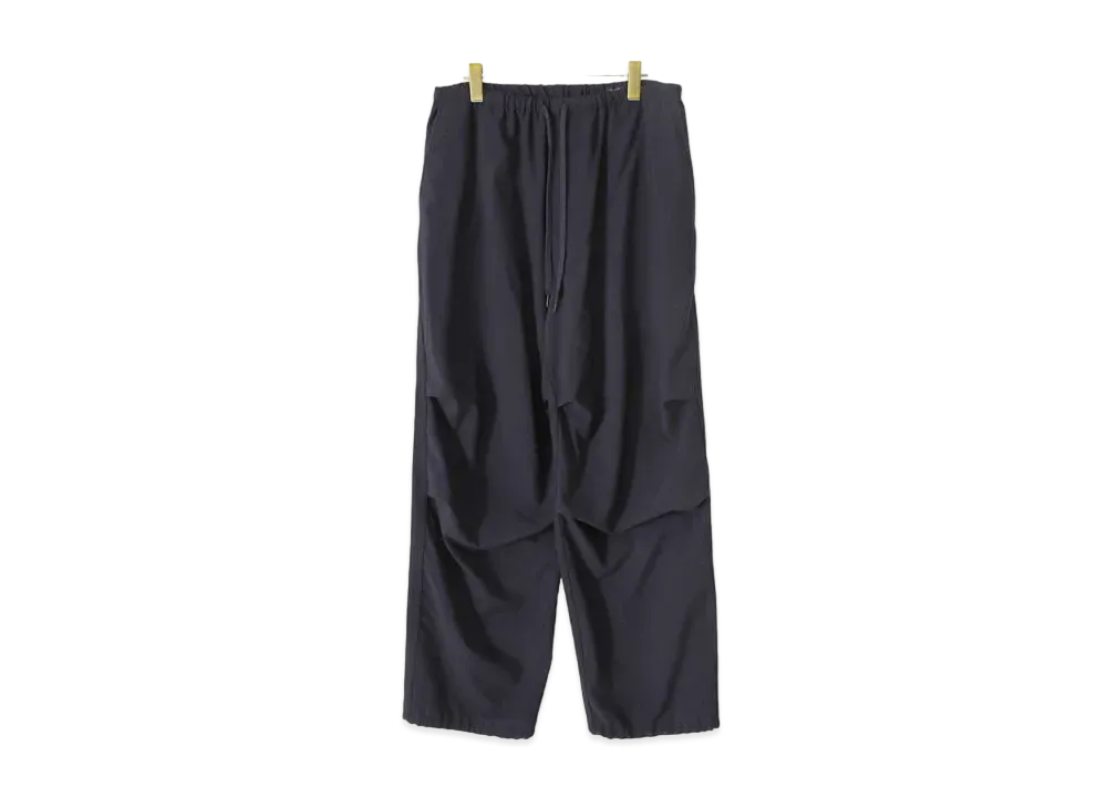 COMOLI Wool Knee Tuck Pants "Navy"