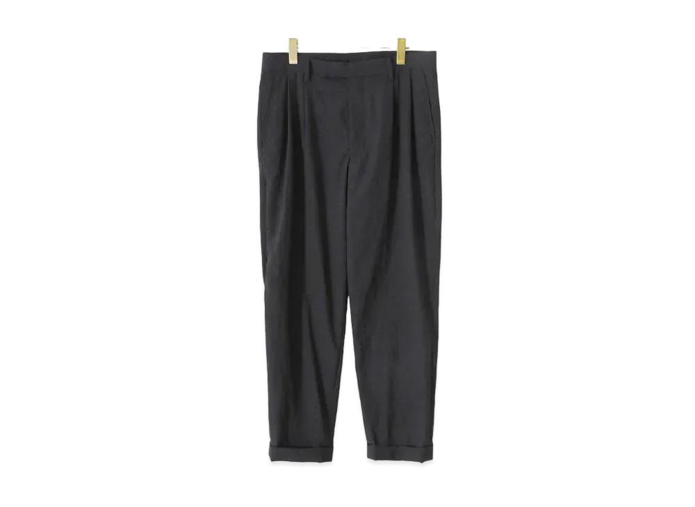 COMOLI Wool 2Tuck Pants "Charcoal"