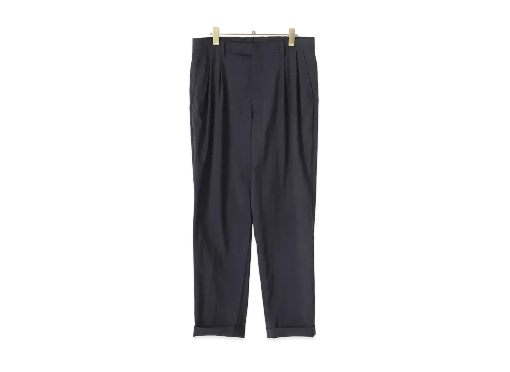 COMOLI Wool 2Tuck Pants "Navy"