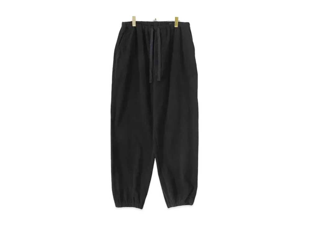 COMOLI Silk Pile Drawstring Pants "Black"