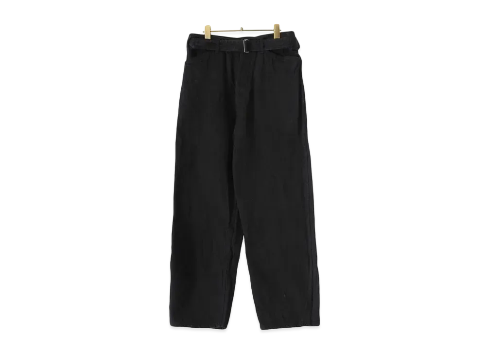 COMOLI Denim Belted Pants "Black"
