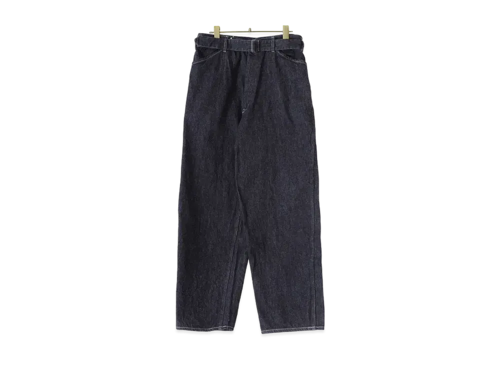 COMOLI Denim Belted Pants "Navy"