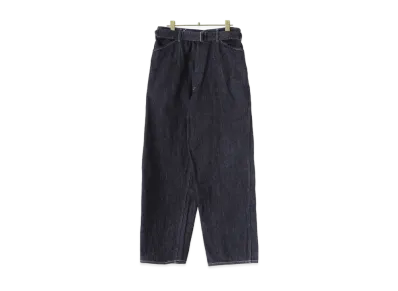 COMOLI Denim Belted Pants "Navy"