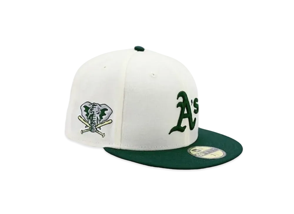 NEW ERA x THE CAP MIMOSA BLAST PACK 59Fifty Oakland Athletics "Chrome White/Dark Green"