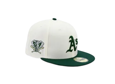 NEW ERA x THE CAP MIMOSA BLAST PACK 59Fifty Oakland Athletics "Chrome White/Dark Green"