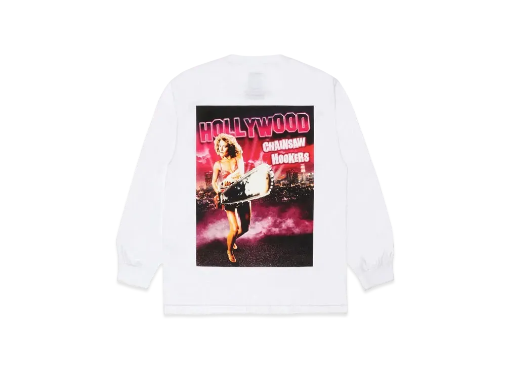 WACKO MARIA Hollywood Chainsaw Hookers / Long Sleeve T-Shirt "White"