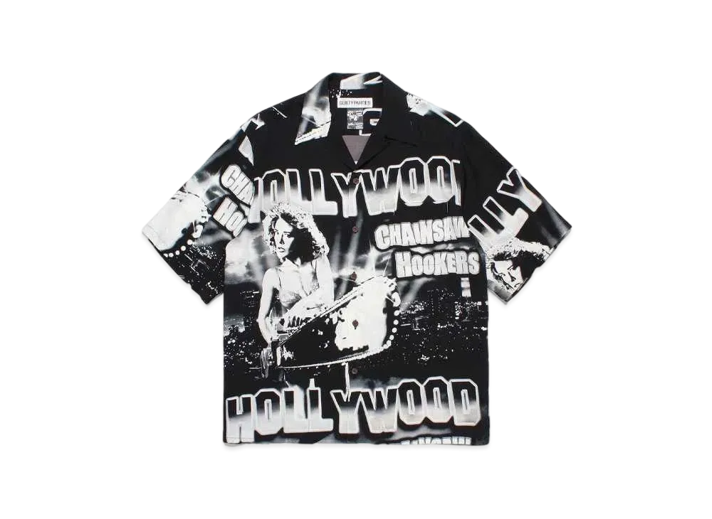 WACKO MARIA Hollywood Chainsaw Hookers / Hawaiian Shirt #1 "Black"