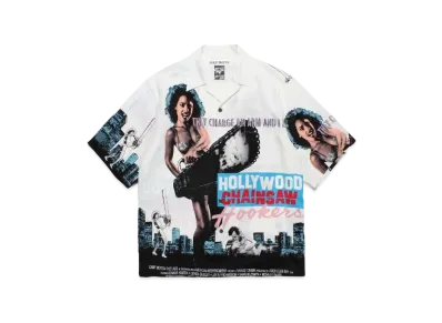WACKO MARIA Hollywood Chainsaw Hookers / Hawaiian Shirt #2 "White"