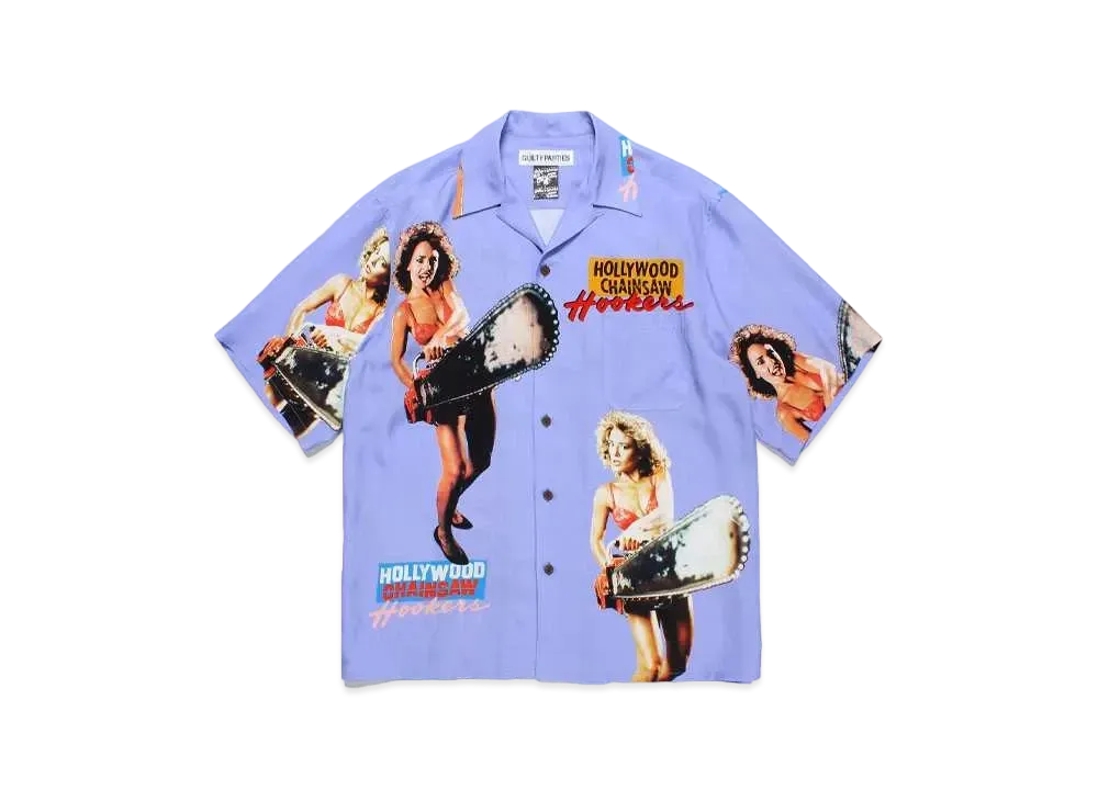 WACKO MARIA Hollywood Chainsaw Hookers / Hawaiian Shirt #3 "Purple"