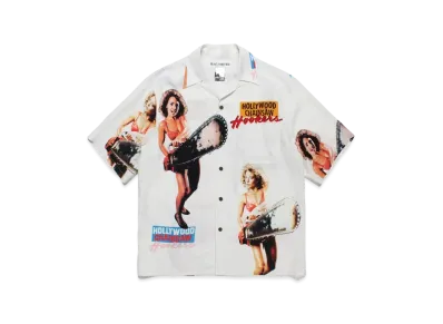 WACKO MARIA Hollywood Chainsaw Hookers / Hawaiian Shirt #3 "White"