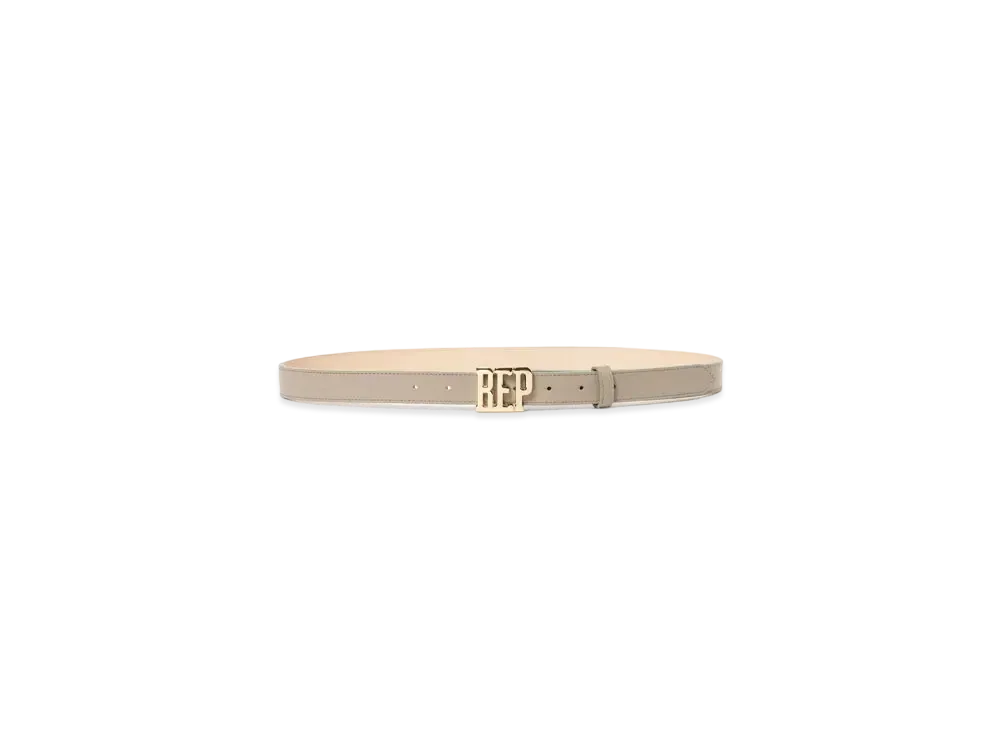 Black Eye Patch Letters Belt Mini "Gold/Gray"
