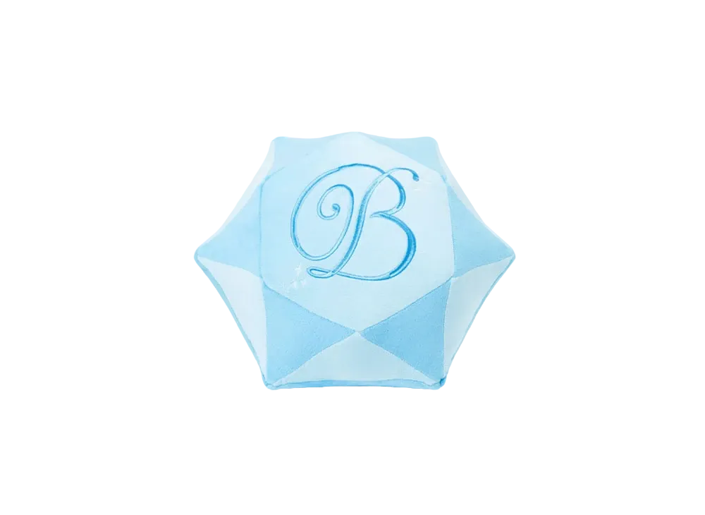 Black Eye Patch B Emblem Vvs Diamond Shaped Cushion "Light Blue"